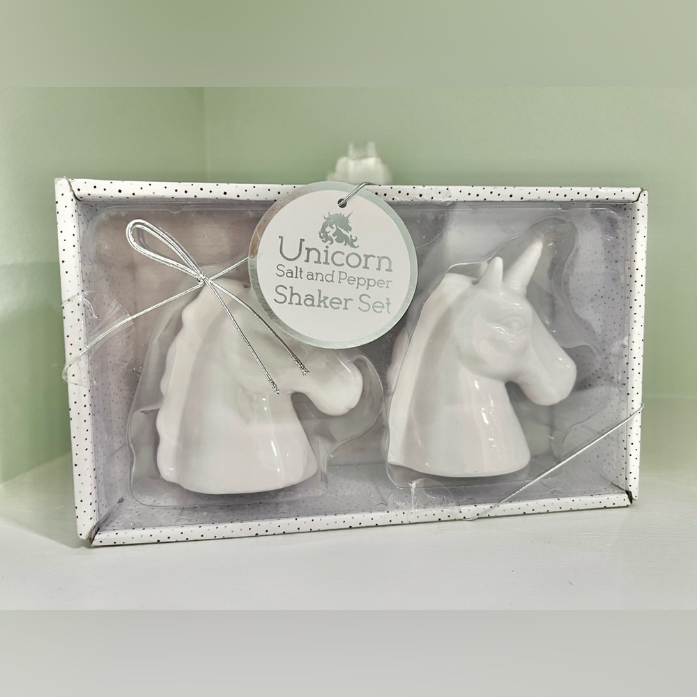 Unicorn Salt and Pepper Shaker Set - White